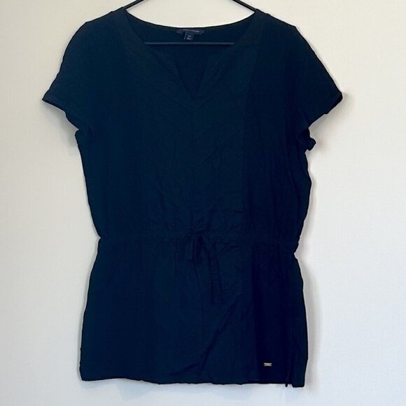Tommy Hilfiger Black Short Sleeve Top - Size: Large - Picture 1 of 6